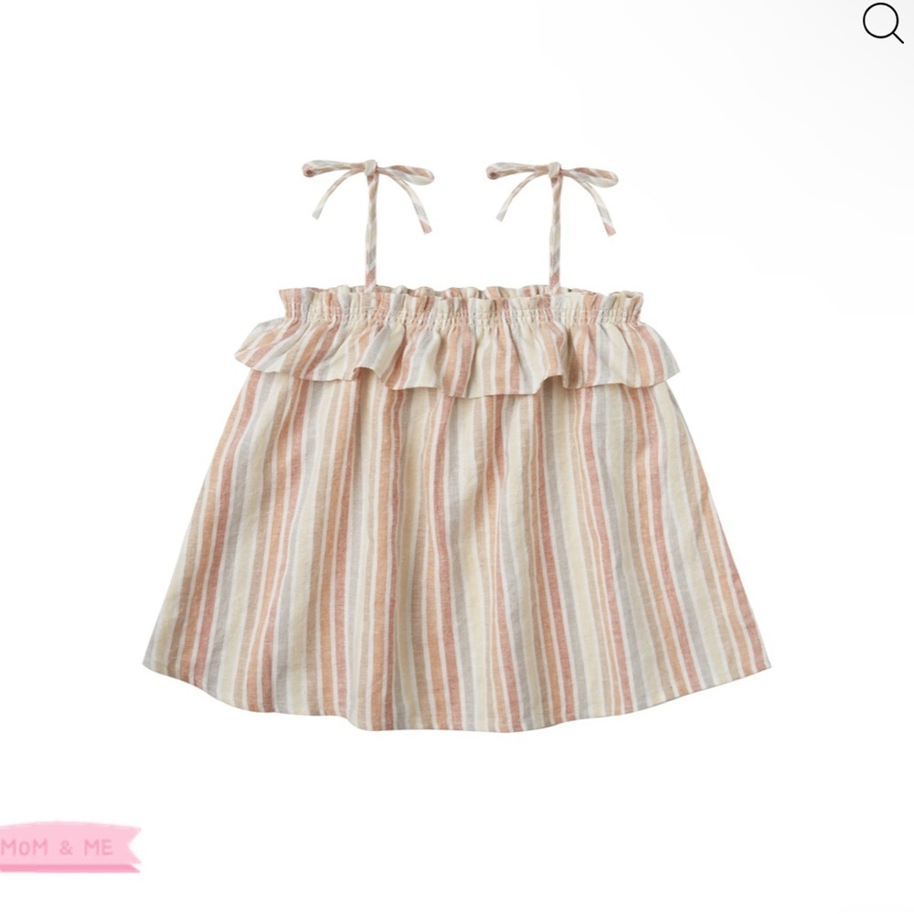 Rylee + Cru Pink and Cream Striped Tank Top